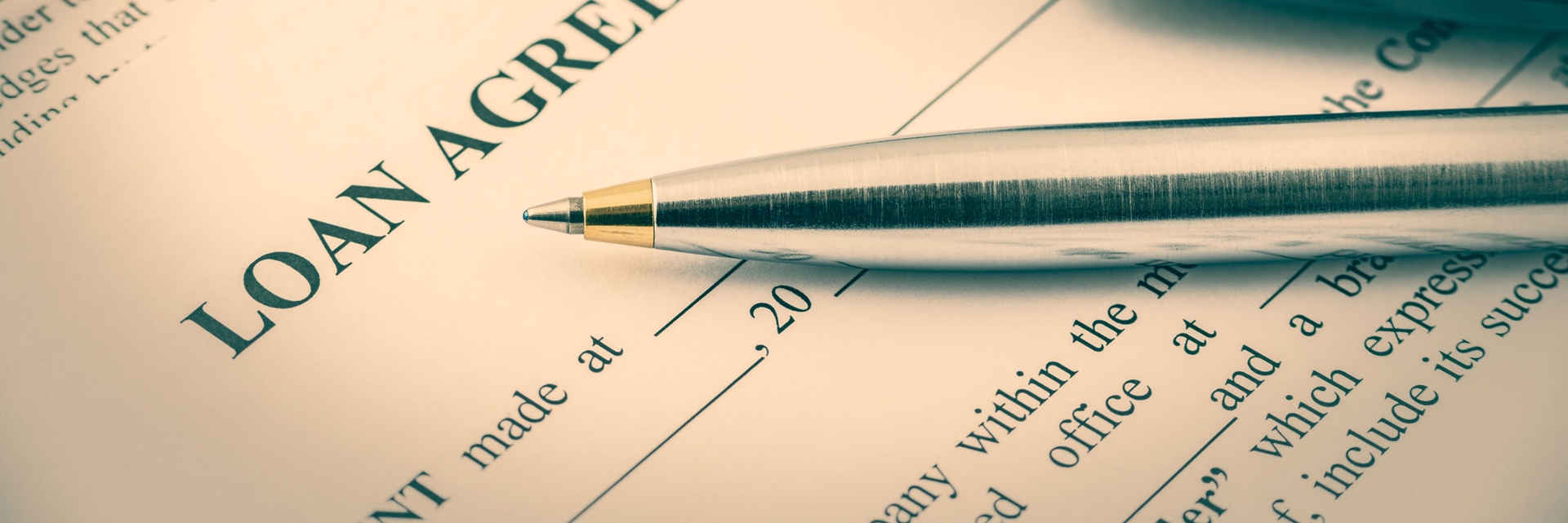 Pen on a loan slip