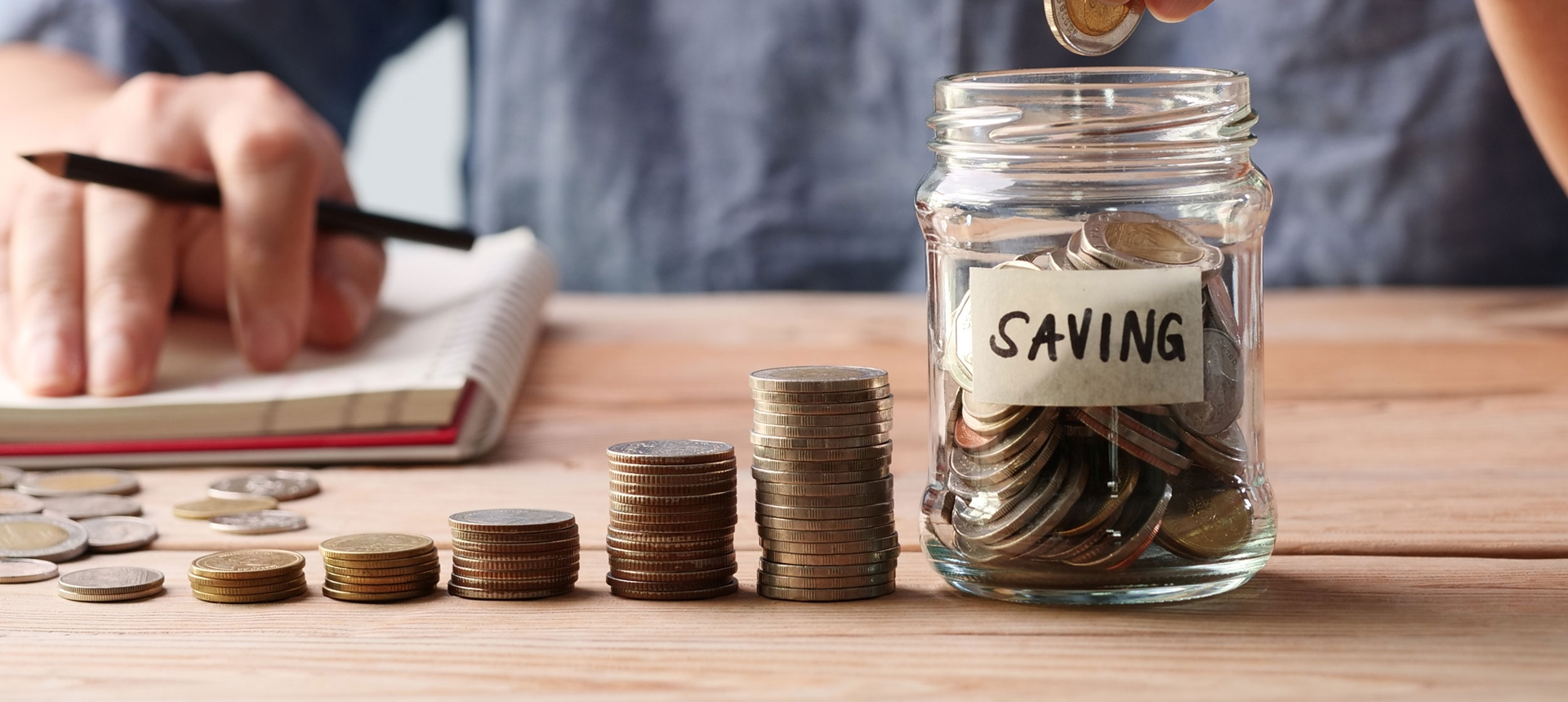 A man looking at savings
